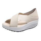 Back Strap Slip-on PU Women Open Toe Wedges Shoes for Women Platform Sandals Womens Sandal Heels Sandles Shoes Zapatos