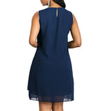 Women's Shift Dress Knee Length Dress Sleeveless Solid Color Layered Spring & Summer Plus Size Hot 2021 Black Purple Navy