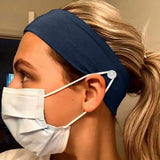 Bandana Fiber Nurse Button Headband Face Mask Holder Solid Color Anti Tight Protect Ears Hairband Turban Headband