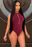 Sexy O-Neck Sleeveless Solid Zippers
