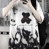 Gray T Shirt Loose Summer Oversize T Shirt Women Harajuku Punk Short Sleeves T-shirts Tops Tee Hip Hop T-Shirt for