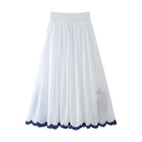 Spring Style Spliced Embroidered Shirt 5107240 Color Embroidered Skirt 5107245-Outfit