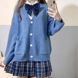Style Sweater Autumn Winter New V-neck Cotton Knitted Sweater JK Uniform Cardigan Multicolor Cosplay Women's Wear