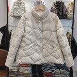 90% White Duck Down Jacket Women Ultra Light Down Coat Casual Loose Stand-Up Collar Clothes Waterproof Windproof