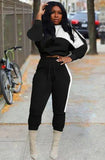 Winter Contrast Color Crop Top and Pants 2 Piece