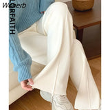 2022 New Korean Fashion Capris Pants Knitting High Waist Vintage Autumn Winter Women Ankle-Length Trousers P5107JX-Outfit