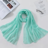 Muslim Women Crinkle Hijab Scarf Soft Solid Cotton Head ScarvesTurban Shawls and Wraps hijab femme musulman
