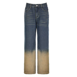 Woherb Wind Cool Girl Wash Water Gradually Change Wide Leg Jeans New Low Waist Loose Straight Leg Casual Pants-Outfit
