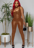 Leather Vest and Stack Pants 2 Piece