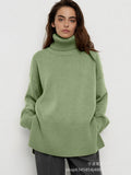 New Loose Knitting Jacket Solid Color High-Collar Loose Autumn And Winter Women's