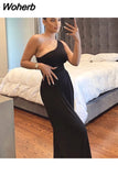 Europe and America Concise Sexy Elegant One-shoulder Pure Color Asymmetric Comfortable Jumpsuit Elegant Woman Jumpsuit 601-1-Outfit