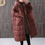 Women Loose Long Coat 90% Duck Down Jacket Winter Female Plus Size Overcoat Winter Jacket Women 2022 Stitching Hooded