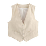 Color Y2K2025 Summer Leisure Repair Vest Sleeveless Vest Short Blouse Women
