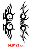 Waterproof Temporary Tattoo Sticker Totem Line Black Classical Tatoo Body Art Arm Leg Fake Tattoos Women/Men Girl 14.8*21
