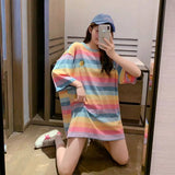 Print Japan Harajuku Hip Hop T-shirts Women Summer Short Sleeve Loose Tops Women 2021 Cute Oversized T Shirts