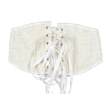 New Milk White Relief Flower Short Girded 16Cm3 Buckle Fish Bone Support Lol Rita Waist