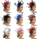 Fashion Feather Mesh Fascinator Hat Hair Clip Women Cocktail Wedding Party Bridal Hat Fascinator Ladies Dress Hair