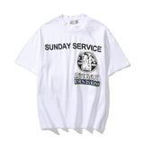 West Kids See Ghosts Oversize Men T Shirt Tour Commemorative Printed Retro Loose Harajuku Crew Neck Short Sleeve