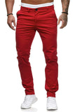 Men's Solid Color Trousers Pants Men Winter Autumn New Casual Trousers Full Length Cargo Pants-Outfit