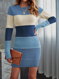And Winter Round Collar Long Knitted Shirt Threaded Dressing