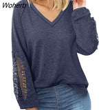 Autumn Cotton Shirts Fashion Women Casual Shirts Long Sleeve T-shirt Loose Tops Female Tees Clothes New Blusas 23266-Outfit