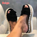 Summer Fashion Sandals Shoes Women Bow Sandals Slipper Indoor Outdoor Flip-flops Beach Shoes Female Slippers Plus