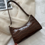 Crocodile Pattern PU Leather Handbags Female Shoulder Bag Fashion Ladies Armpit Bag Retro Casual Women Tote Small