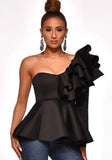 Preppy Style Slash Neck Solid Flare