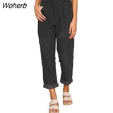 Autumn Casual Corduroy Pants Women's Loose Straight Loose Trousers for Women High Waist Pants New All-match 22883-Outfit
