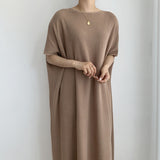 Woherb Loose Lazy Wind Dress Female 2024 Summer Dress New Fashion Light Mature Large Size Ins Web Celebrity Skirt Tide-Outfit