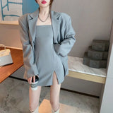Woherb Summer New Temperament Texture Suit Women's Bag Hip Sling Dress Suit Jacket Fried Street Two-Piece Set-Outfit
