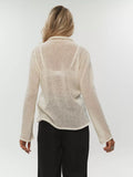 2025 New Hollow Sweater Women Wind Soft Loose Knitted Long-Sleeved Cover