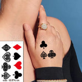Waterproof Temporary Tattoo Stickers Playing Cards Peach Tattoo Small Size Tatto Flash Tatoo Fake Tattoos for Man Girl