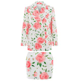 New Star Fashion Rose Print Double Buckle Suit Half Skirt Suit