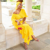 Colors African Dresses for Women Pleat Africa Dress African Clothes Fashion Long Maxi Evening Party Dress Robe Africaine Femme-Outfit