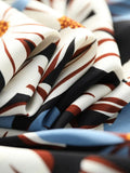 Women Summer Chiffon Printed Dress Elegant Gentle Big Size Floral Splicing Dress QT1850-Outfit