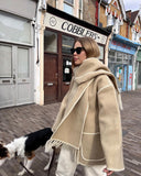 Women's Clothing 2025 Autumn And Winter New Fashion Wool Coat Thick Loose With Scarf Tid