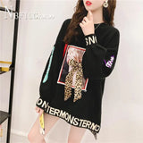 Winter Long Style Knitting Women Sweater Alphabet Female