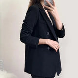 Woherb Small Suit Jacket Female 2024 New Autumn Korean Version Of The British Wind Loose Temperament Foreign Fashion-Outfit