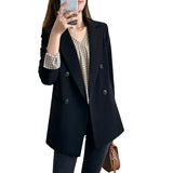 Woherb Small Suit Jacket Female 2024 New Autumn Korean Version Of The British Wind Loose Temperament Foreign Fashion-Outfit